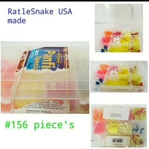 Vintage Made in the USA Rattlesnake co tackle bait & plastic box
